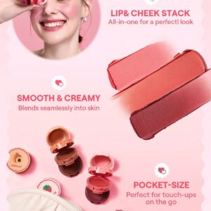 رژلب و رژگونه 3 طبقه شیگلم مدل Apricot Dream