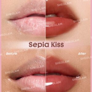 لیپ پلامپر حجم دهنده لب شیگلم مدل شاین Booster shine plumping رنگ Sepia Kiss