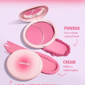 رژگونه دوقلو کرمی پودری شیگلم مدل Cheek 2 Cheek رنگ Peach Juice