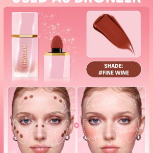 رژگونه مایع شیگلم مدل Color Bloom رنگ Fine Wine