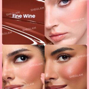 رژگونه مایع شیگلم مدل Color Bloom رنگ Fine Wine