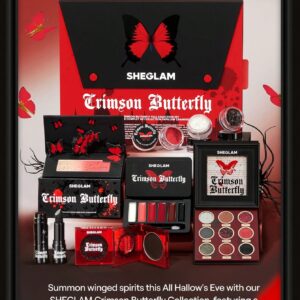 سایه گلیتری ژلی شیگلم مدل Crimson Butterfly رنگ نقره ای Mimic