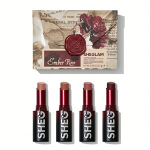 ست رژلب 4 عددی جامد مات شیگلم امبر رز Ember Rose Set