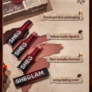 ست رژلب 4 عددی جامد مات شیگلم امبر رز Ember Rose Set
