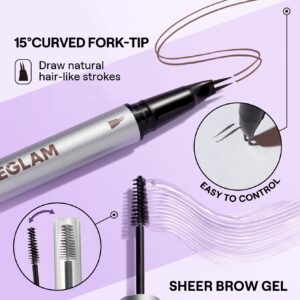 قلم حالت دهنده طبیعی ابرو دو سر شیگلم مدل Real Flow رنگ Taupe