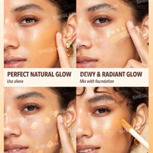 تستر کرم پودر و هایلایتر مایع گلو میکسر شیگلم sunburst glow mixer رنگ Light