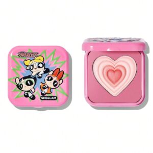 رژگونه پودری شاین شیگلم از کالکشن Powerpuff مدل قلبی