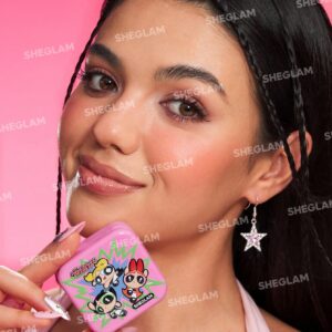 رژگونه پودری شاین شیگلم از کالکشن Powerpuff مدل قلبی