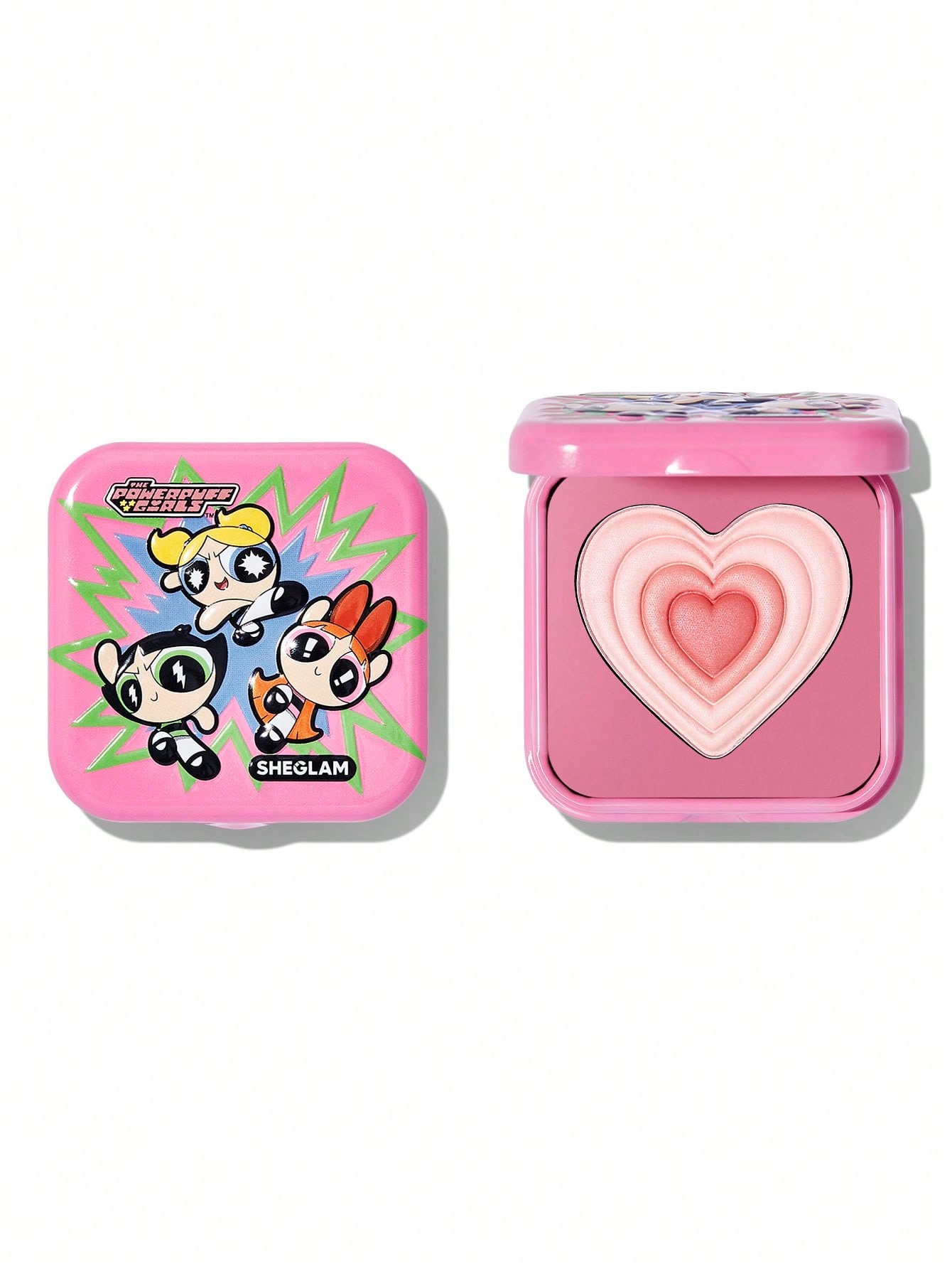 رژگونه پودری شاین شیگلم از کالکشن Powerpuff مدل قلبی