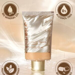 تینت پوست شیگلم Dew Don کرمپودری با SPF20 رنگ Golden - خر... 8 Dew Done Skin Tint With SPF20 Golden 4 تینت پوست شیگلم Dew Don کرمپودری با SPF20 رنگ Golden - خر...