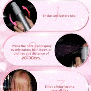 اسپری گلیتر و هایلایتر مو و بدن شیگلم رنگ Fairy Sugar - خ... 12 Disco Twist Hair Body Glitter Mist Fairy Sugar 6 اسپری گلیتر و هایلایتر مو و بدن شیگلم رنگ Fairy Sugar - خ...