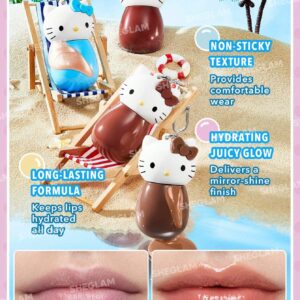 Hello Kitty｜SHEGLAM Poolside Perfection Lip Glaze Apple Juice 5 لیپ گلاس شیگلم مدل هلو کیتی رنگ Apple Juice - خرید و بررس...